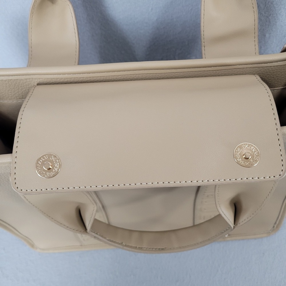Steve Madden Satchel Bwebber-EL Sandstorm Beige Logo Strap Pouch Bag DT623705 OS - Picture 9 of 16